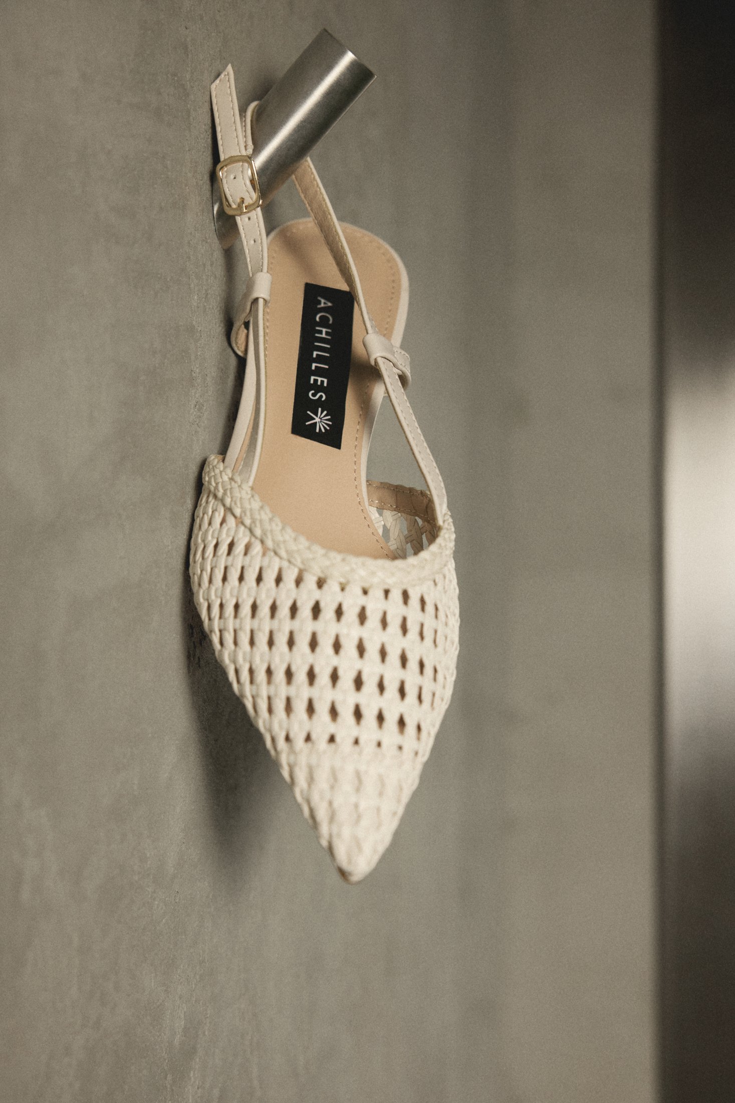 Woven mesh slingback flats