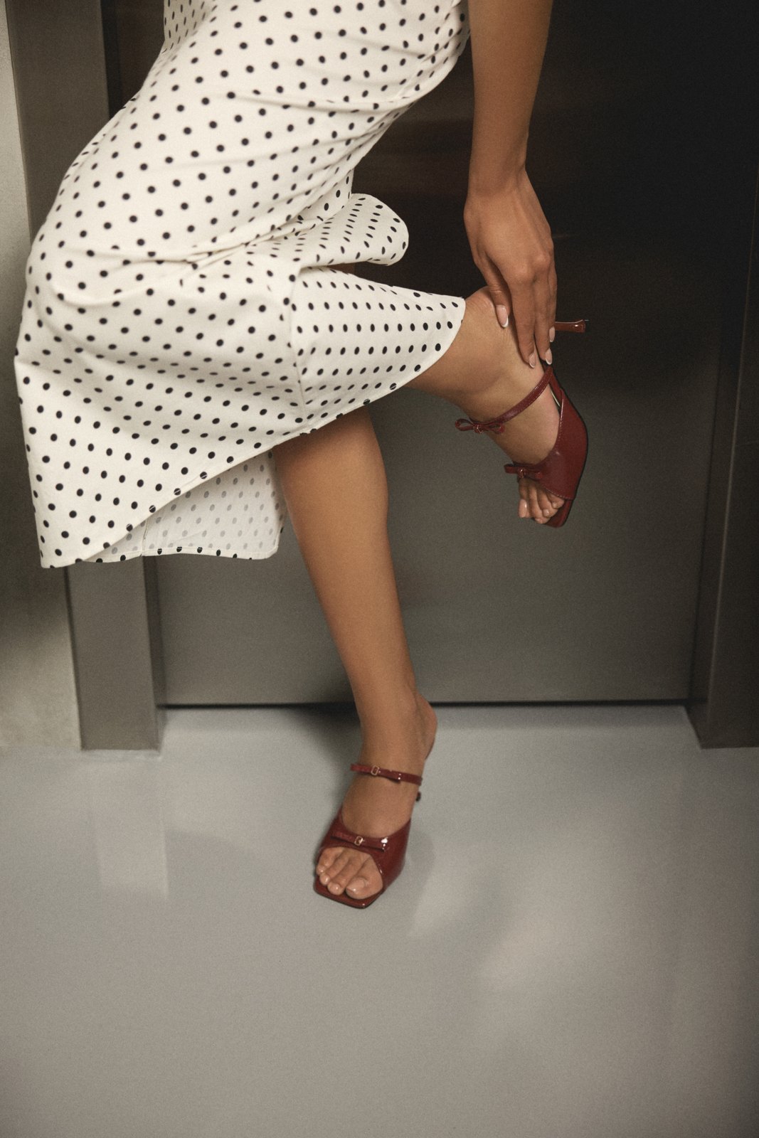 Red flat sandals